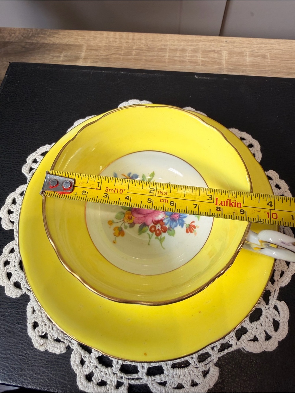 vintage Royal Grafton yellow fine bone china teacup and saucer set - Picture 7 of 12